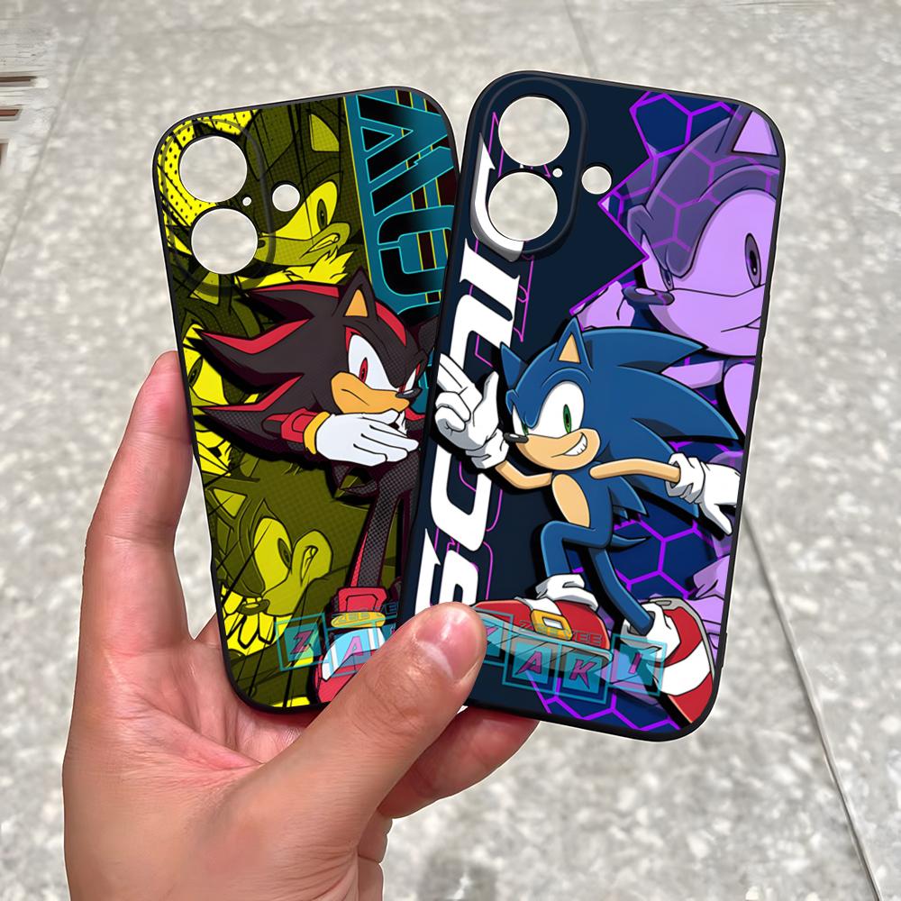 Cartoon S-Sonics Hedgehog Phone Case For Iphone 17 Pro Max 15 16 Pro 14 Plus 13 11 12 Xr X Xs 7 8 SE Plus Back Cover