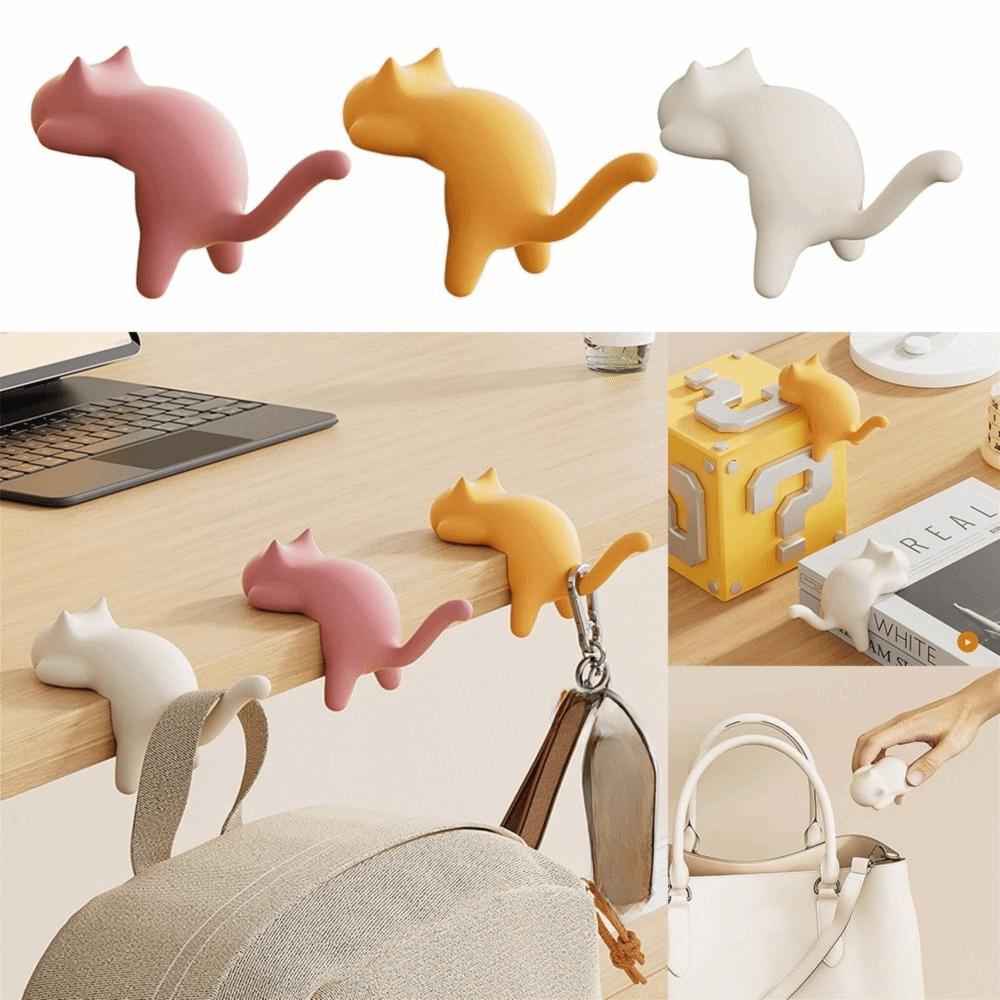 Самоклеящийся крючок для школьной сумки с кошкой, бесшовный органайзер для сумки, держатель, новый крючок для сумки
