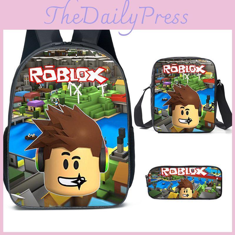 Просторный нейлоновый рюкзак Roblox 20-35 л, дышащий мультяшный рюкзак для студентов, для путешествий