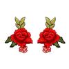 Exquisite Rose Flower Embroidered Patches Red Clothes Patches Clothing Applique  Sewing