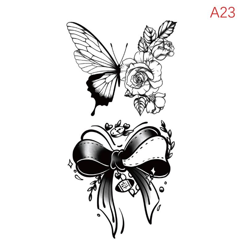 Водонепроницаемая временная татуировка-наклейка перо ключица лодыжка флэш-тату дракон змея цветы боди-арт рука поддельный рукав татуировка для женщин