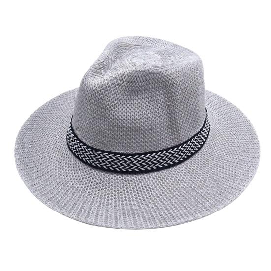 Cowboy Hat Large Brim Sun Protection Men Women Hat Geometric Pattern Decoration Summer Casual Fishing Hat