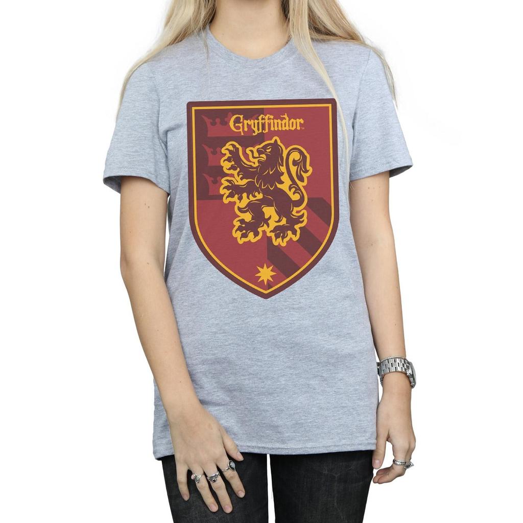 Harry Potter Womens/Ladies Gryffindor Crest Flat Cotton Boyfriend T-Shirt