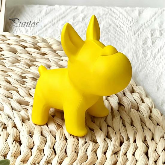 Фигурка собаки с гладкими краями, 3D-печать, милая фигурка, статуэтка маленького желтого щенка для стола, фигурка с красивыми округлыми линиями для полки, декор для дома и офиса, минималистичный