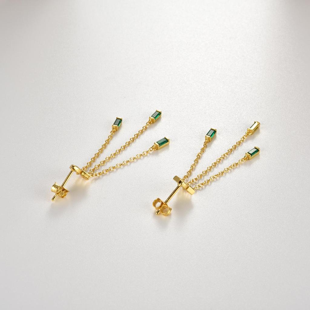 ANDYWEN Серьги-капли из стерлингового серебра 925 пробы, золотые, зеленые, с фианитами, длинная цепочка, роскошные ювелирные изделия, 2023, хрустальные драгоценности