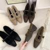 French Low-Heeled Plush Shoes Mary Jane Single Shoes Women'S Shoes Season Warm Cotton Shoes Evening