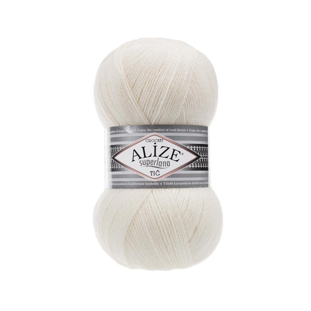 Шерстяная трикотажная пряжа - Alize Superlana Crochet(Тиг) - 4 Ball - Акрил - Платки - Аксессуары - Шарфы - Кардиган - 570 метров (100гр).