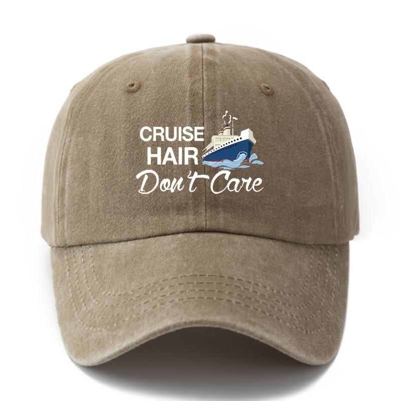 MAKEFGE Unisex Polyester Baseball Cap Casual Cruise Hair Dont Care Print Adjustable HipHop Hat with Curved Brim