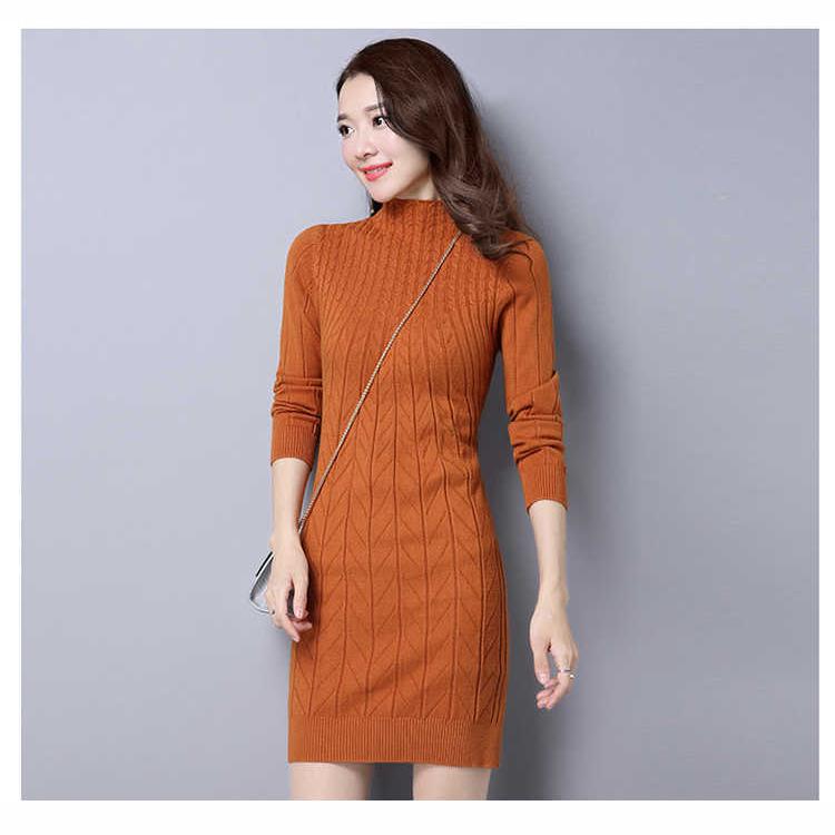 High Collar Sweater Warm Knitting Sweaters Large Size Sweater Cashmere Sweater Woman Long Sweater