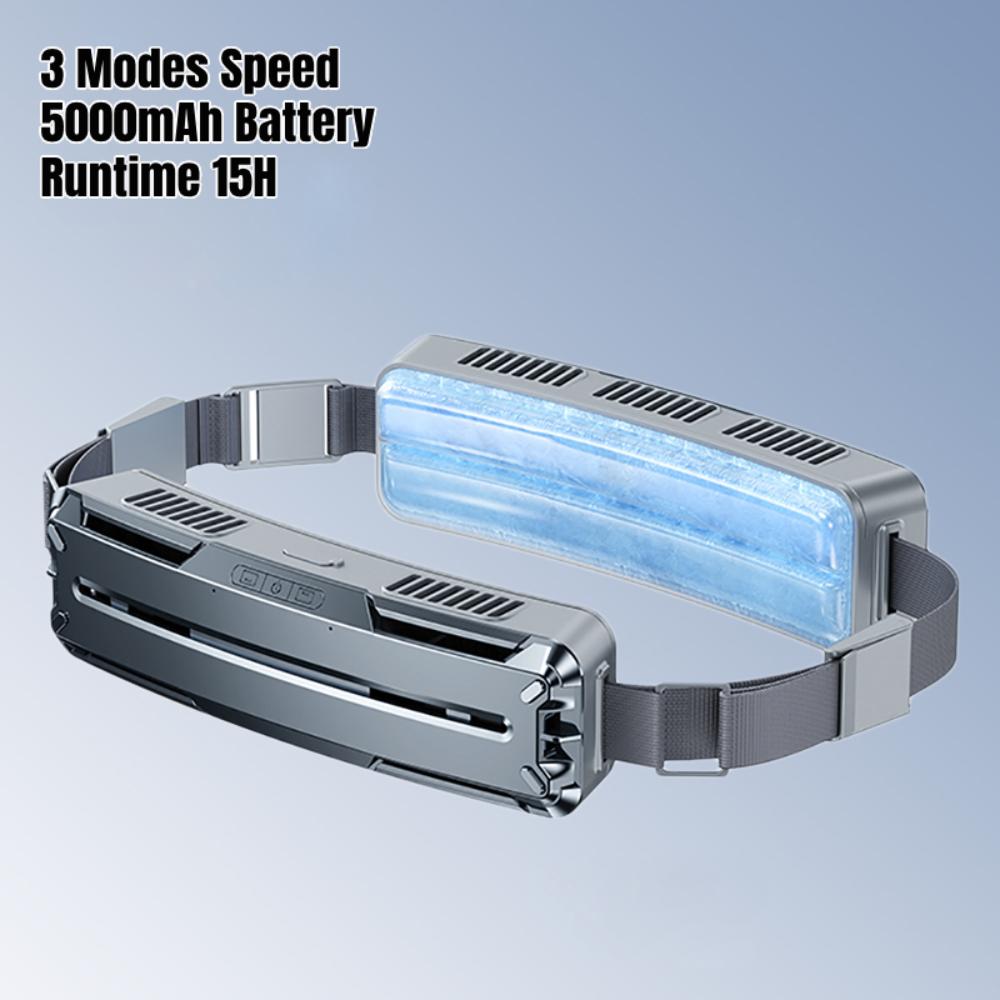 Переносной переносной поясной вентилятор Новый вентилятор с ледяным поясом Охлаждение для занятий спортом на открытом воздухе Перезаряжаемый через USB мини-вентилятор Кондиционер Носимый вентилятор