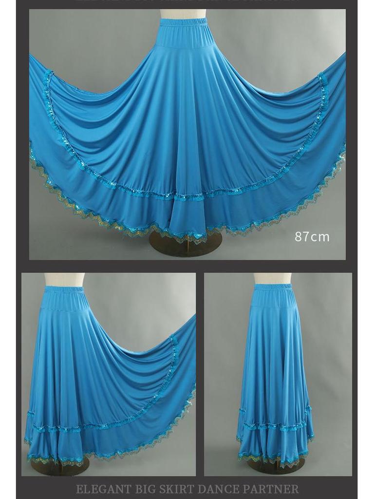 Square Dance Stage Costume: High Waist Ethnic Swing Skirt for Women (Adult, Spring/Summer)