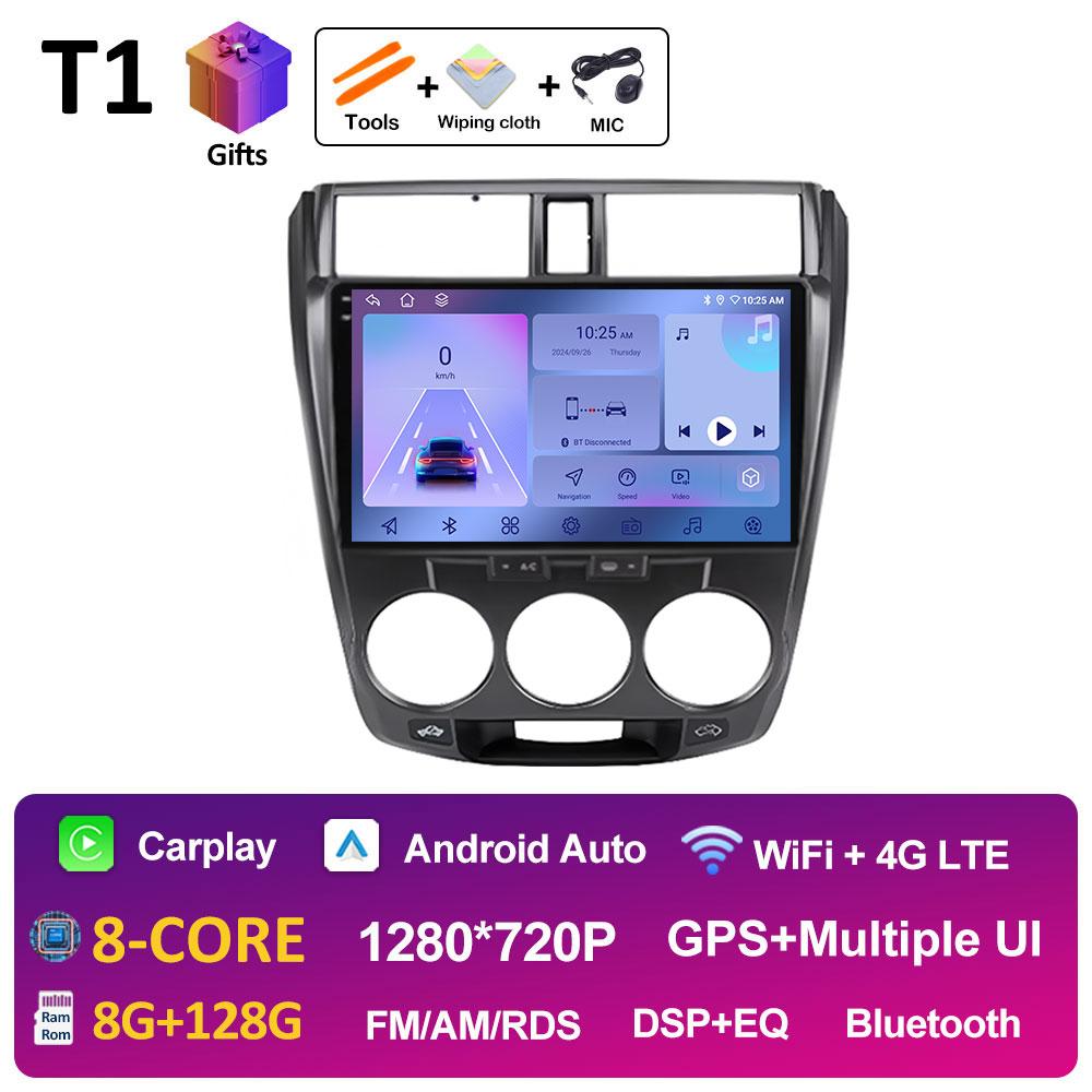 Android 14 Car Multimedia Video Radio Player For Honda City 2008 2009 2010 2011 - 2014 Wireless Carplay Autoradio Bluetooth WIFI