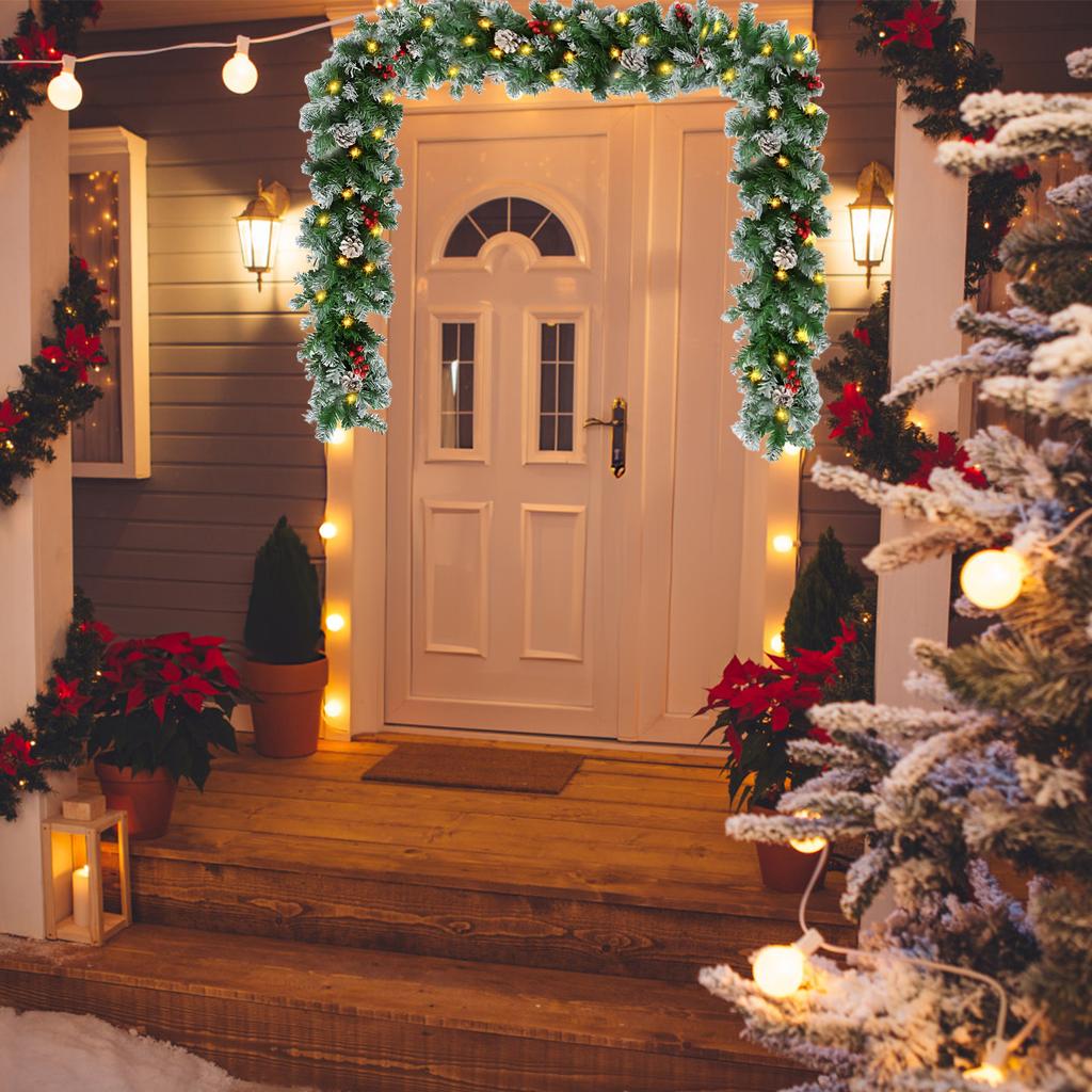 8.8FT Рождественская гирлянда с 50 светодиодами, работающая от батареек, искусственная рождественская подвесная гирлянда