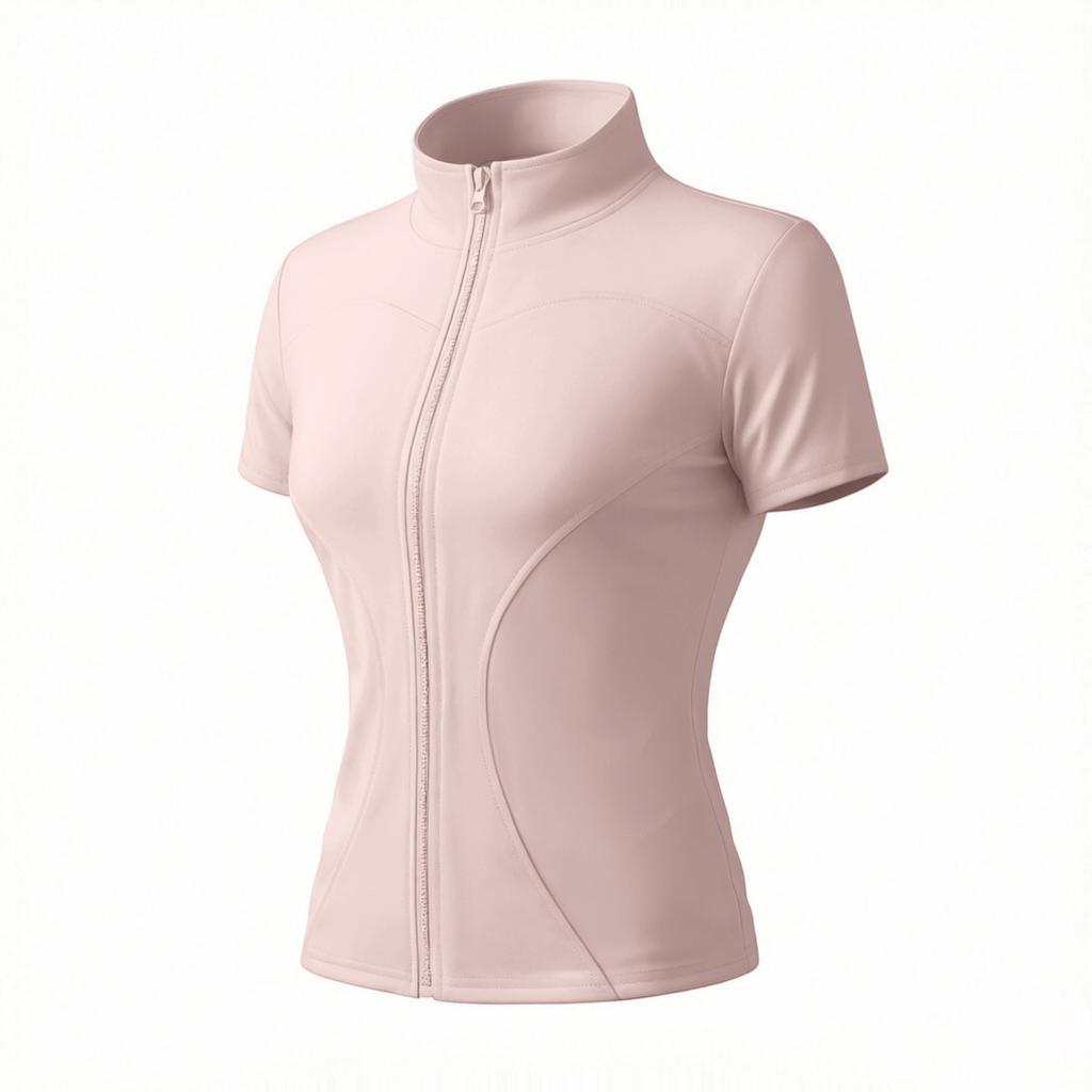 Sports jacket women's slim and thin quick-drying yoga clothes top short-sleeved Pilates training running feather tennis clothes