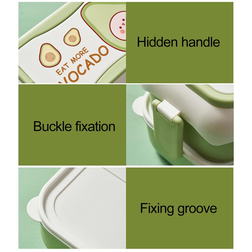 Коробка для хранения обедов со столовыми приборами, большая емкость, креативный мультяшный чехол для бенто для студентов и офисных работников