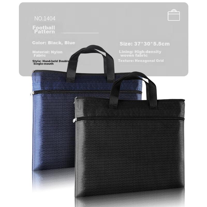 DiLe Canvas Briefcase, Handheld Document Bag, Customized Office Supplies, Double-Layer Business Meeting Folder, Business Bag, 1404 Blue, Invoice