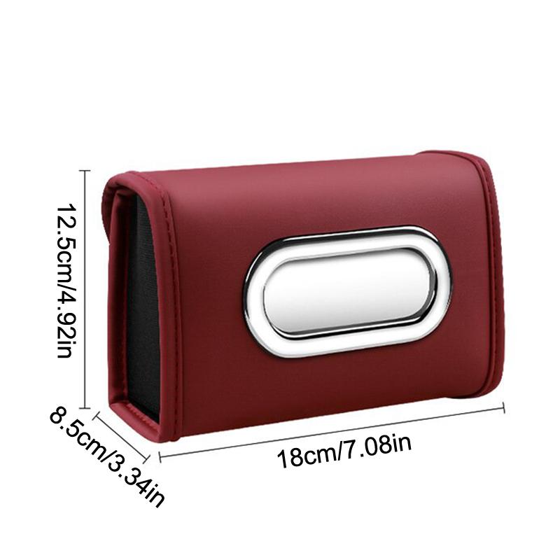 New Car Tissue Box Holder PU Leather Car Center Console Armrest Napkin Box, Hanging Multi-Functional Tissue Box, Tissue Bag