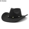 Новая осенне-зимняя фетровая шляпа-федора, винтажная ковбойская шляпа с изогнутыми полями в стиле вестерн, джентльмен, джаз, сомбреро, шляпа-хомбре, панамская шляпа в стиле пастушки