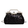 Multicolor Sequins Evening Bag Luxury Lock Luxury Chain Shoulder Crossbody Bag Lady Wedding Party Clutch Bag