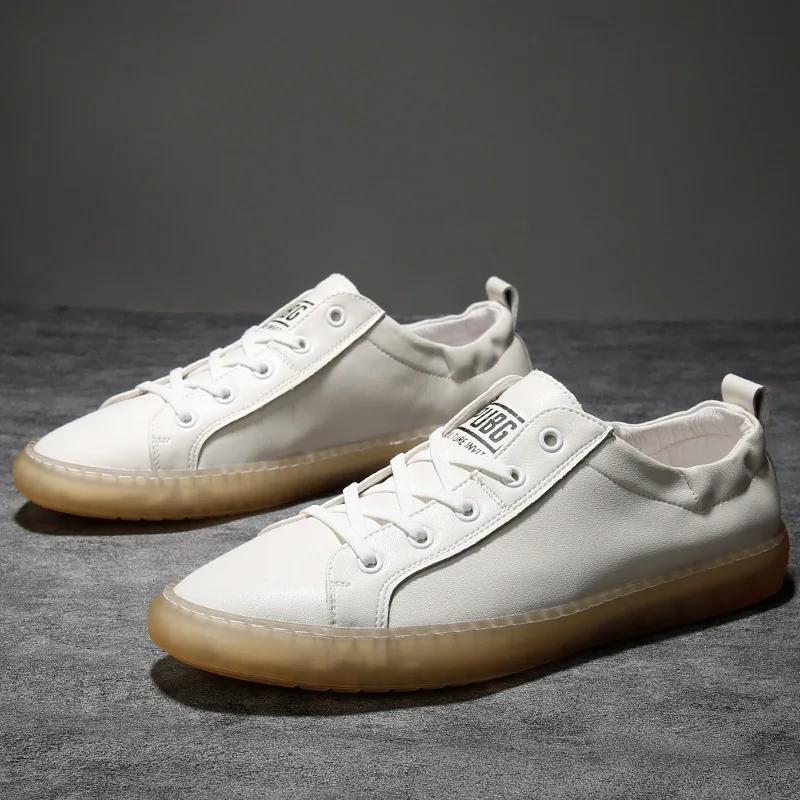 100% натуральная кожаная обувь, мужские кроссовки, модный бренд, повседневная обувь для молодых мужчин, плоская мужская обувь, белая термопластичная телячья кожа, нескользящая