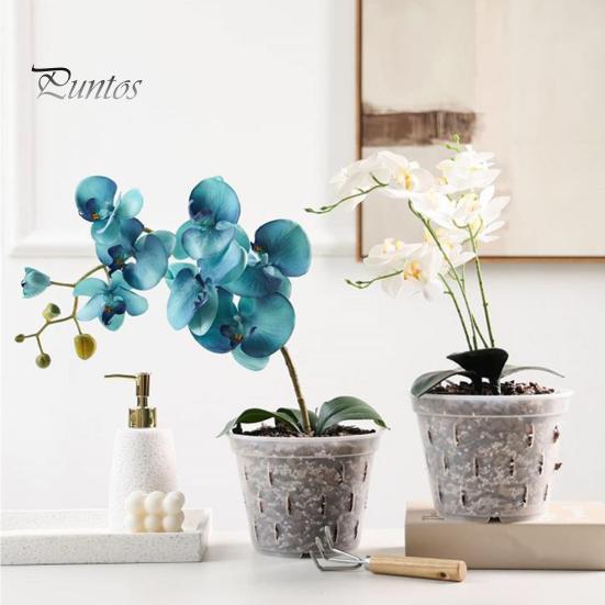 Clear Orchid Pot Reusable Orchid Flowerpot with Holes Plastic Ventilated Planter for Repotting Growing Indoor Outdoor Orchids