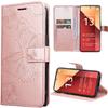 Case Cover - E.F.CONNECTION - For Xiaomi Redmi Note 13 Pro 4G - Shockproof - Leather Effect - Pink Printed Butterfly Pattern
