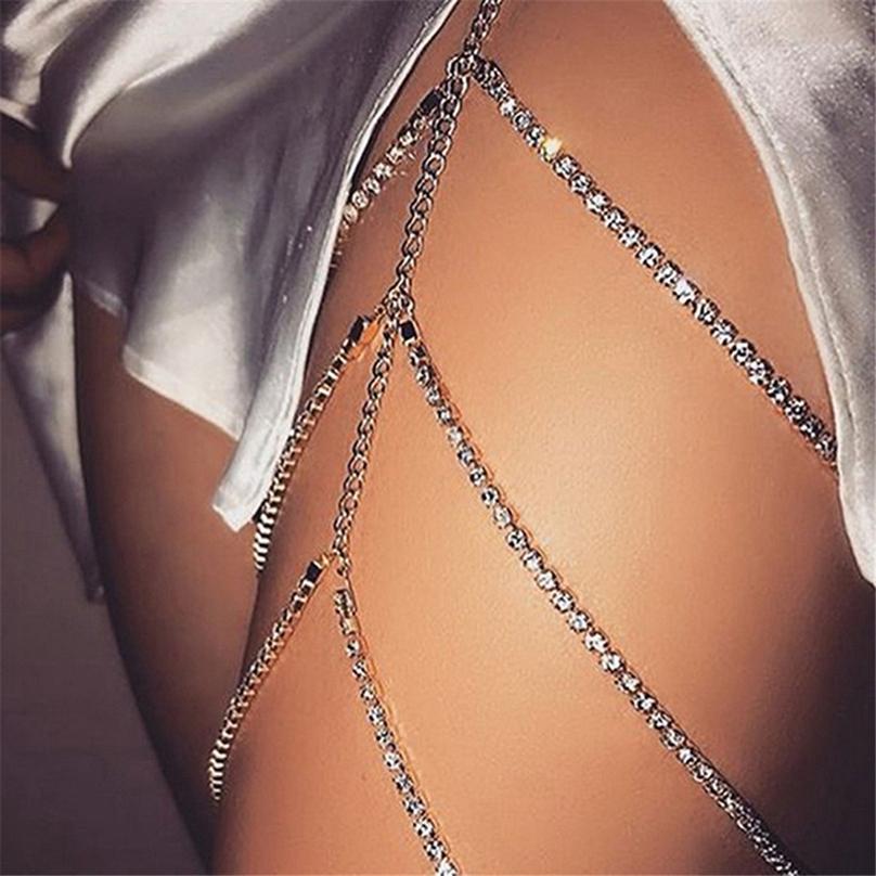 Women Fashion Summer Beach Fashion Exaggerated Personality Three-layer Thigh Chain