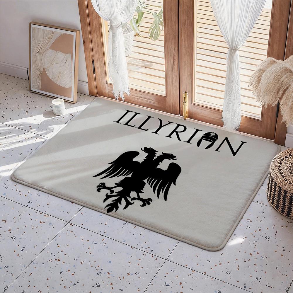 Country A Albania Floor Mat Eco Flannel Doormat Non Slip Odorless Indoor Floor Rug Soft Short Plush Home Mat