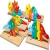 6 Pack Animals Wooden Puzzles for Kids Ages 3-5,Cute Dinosaur Whale Toddler Gift Preschool Game Puzzle,Cartoon Shapes Numbers Learning Developmental E