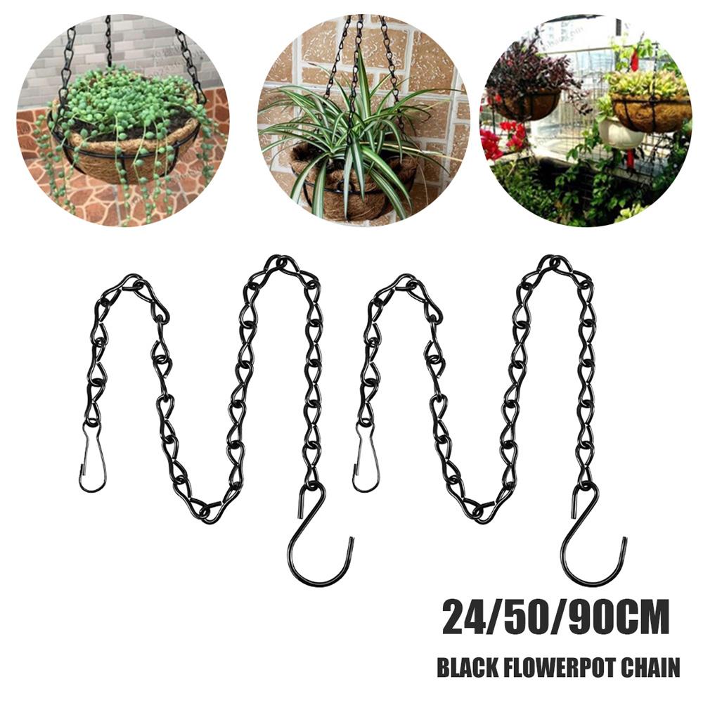 Metal Hanging Chain 24/50/90cm Flower Pot Basket Bird Feeders Planters Lanterns Hanging Chains Wedding Home Garden Plant Hangers