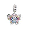 Copper Flower And Colorful Butterfly Beads Charms Fit Original Bracelet For Women Fine Jewelry Making