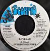 7-дюймовая пластинка EVERTON BLENDER Love Jah 0643 Black Scorpio 2000 Ямайка Регги Ска Даб Б/у