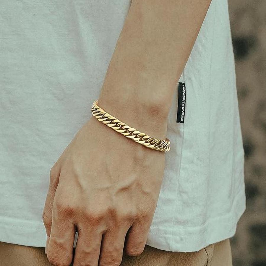 Зашифрованный кубинский браслет из нержавеющей стали: Двойное плетение, универсальный стиль хип-хопа