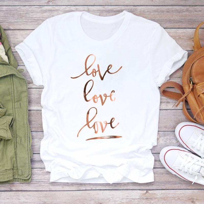 (Asian Size) Tee Top Fashion Tshirt Clothing Casual Watercolor Love 90s Trend Short Sleeve Unisex Print Summer Lady Fe Unisex Graphic T-shirt Unisex