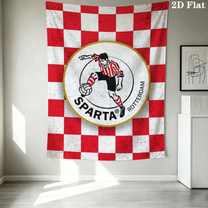 Sparta Rotterdam Wall Tapestry Aesthetic Wall Hanging Printed Fabric Blanket Decorative Tapestries For Bedroom Living Room Home Decor
