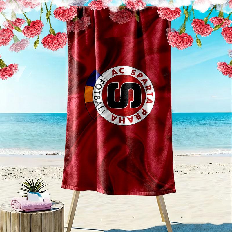 Пляжное полотенце с принтом AC Sparta Praha, большое, мягкое, быстросохнущее, для пляжа, кемпинга, плавания