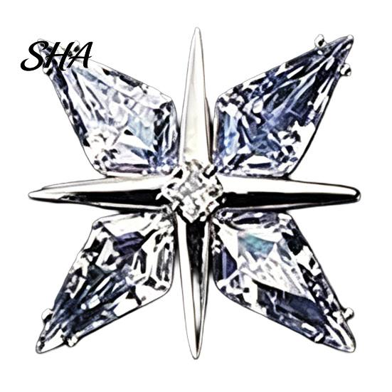 Brooch with Invisible Safety Pin Buckle, Star Shape Lapel Cubic Durable Jewelry Accessory Zirconia Rhinestone Accent, for Suits Shirts Wedding Formal