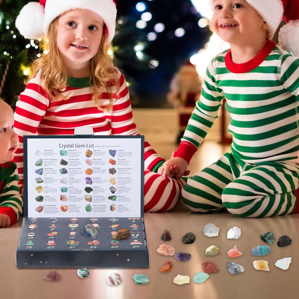 Christmas Countdown Calendar 2026 Rock Minerals Collection 24 Day Ore Minerals For Adults Men Women Girls Boys Teens Home Party