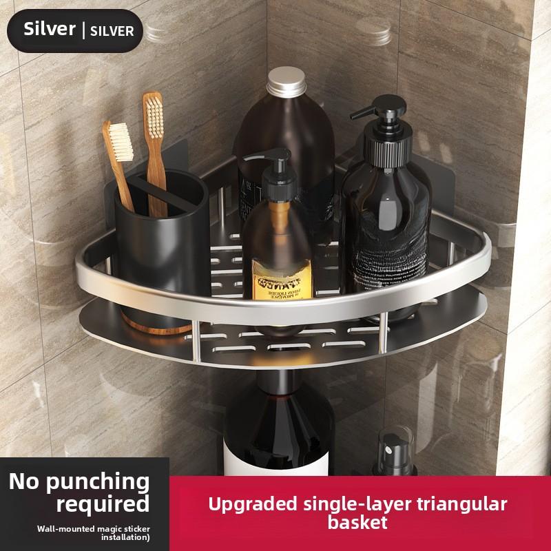 Ванная комната прямоугольная треугольная корзина присоска настенная алюминиевая душевая комната треугольная неперфорированная угловая полка для ванной