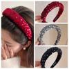 Бархатная широкая повязка на голову, широкая губчатая повязка на голову, изысканная повязка на голову с блестками для женщин