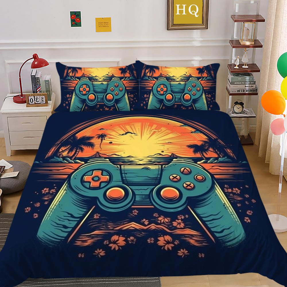 Мужские классные комплекты постельного белья с игровой ручкой и принтом, покрывало из полиэстера, покрывало размера «king size», роскошное постельное белье для дома