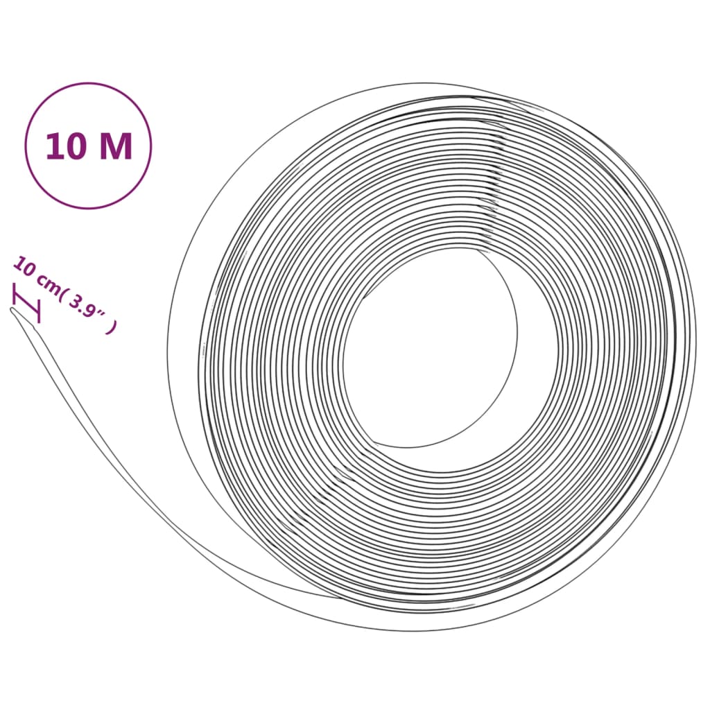 Lawn Edging Grey 10 m * 10 cm Polyethylene