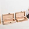 1Pc Retro Jewelry Box Organizer Desktop Natural Wood Clamshell Storage Case