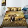 New Elephant Pattern Duvet Set Queen Bedding Luxury Home Textile 3D Animal Print Soft Quilt Cover Kids Bedding Gift Twin King Size