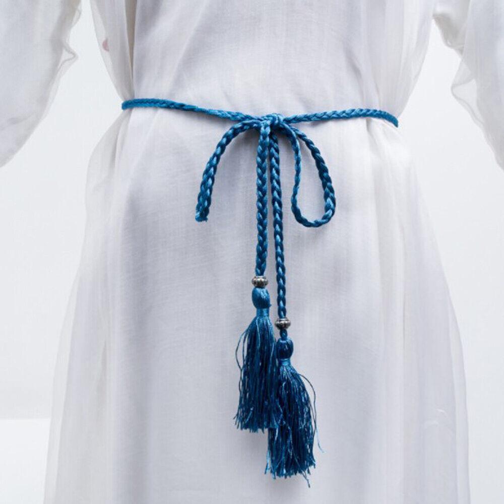 Woven Tassel Belt Self-Tie Dress Belt Waist Decoration Rope Braided Boho Style