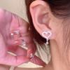 Нежные сверкающие серьги-гвоздики Love Fringed из циркония, женские легкие, роскошные, темпераментные, милые, полые серьги в форме сердца для девочек