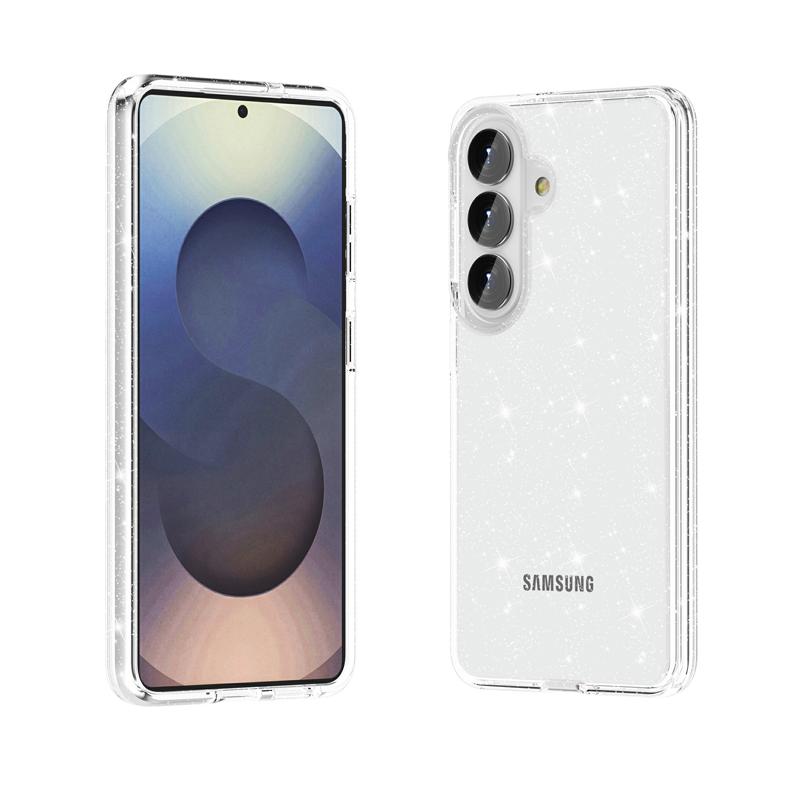 Anti Yellowing Clear Case for Samsung S26 Plus S25 Edge S24 Ultra S23 5G Glitter Military Grade Protection Shockproof Cover Transparent Girls Women