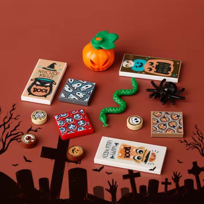 Набор конструктора MOC Bricks Игрушки DIY Тыквенная Голова на Хэллоуин Набор Строительных Блоков Фигурки Скелета Солдата Рождественский Подарок на Хэллоуин для Детей