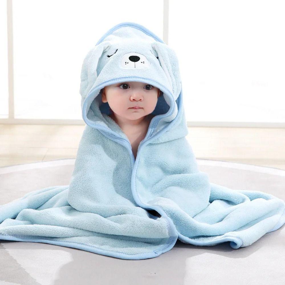Hooded Baby Bath Towels 80x80cm Toddler Bathrobe Sleeping Swaddle Wrap Newborn Towel Girls