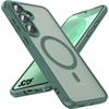 Case for Samsung Galaxy S25, with Magnetic Ring and Camera Protection - Translucent Night Green